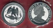 Insel Man, Isle of Man 1 Angel Silbermünze Heiliger Georg Drachentöter -