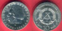 DDR Deutsche Demokratische Republik 10 Mark Silbergedenkmünze 200. Geburtstag Ludwig van Beethoven -