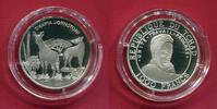 Tschad 1000 Francs Silbermünze Okapi - Gefährdete Tierwelt - Endangered Wildlife -
