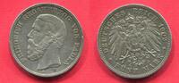 Kaiserreich Deutschland Baden 5 Mark Großhezog Friedrich I. Letztes Prägejahr Last Year of mintage -