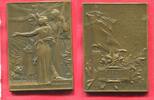Frankreich Bronzeplakette vz-prfr. min Kontaktmarken an höcht von Vernon Essen der Französichen Bürgermeister in den Tuilerien -