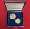 Deutsches Kaiserreich 1/2 und 1 Mark Silbermünzen dekoratives Set mit hübscher Box -