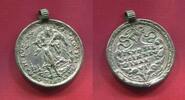 Deutschland Religion Silberne Gußmedaille Jesus Christus mit Lamm -