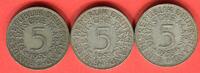 Bundesrepublik Deutschland 3 x 5 DM - Deutsche Mark Silberadler Lot D G J - kompletter Jahrgangssatz -