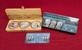 Israel 3 x 2 New Sheqalim Silbermünzen The Three Seas - Die Seen Israels -