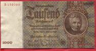 Deutschland Germany 1933 - 1945 1000 Mark Banknote Karl Friedrich Schinkel -