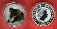 Australien 1 Dollar Silbermünze - 1 oz Silver Coin Koala mit 24 Karat Teilvergoldung -