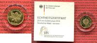 Deutschland BRD Germany FRG 20 Euro Goldmünze 1/8 Unze Deutscher Wald - Kastanie - Prägestätte Karlsruhe -
