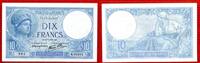 Frankreich France Banknote 10 Francs Banque de France Frankreich Banque de France 10 Francs 2. 1. 1941 Minerva typ Minerve -