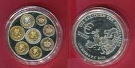 Dänemark Gedenkprägung Medaille Die ersten Euro-Münzen v. Dänemark 2008, vergoldete/verkupferte Applikationen -