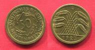 Weimarer Republik 50 Rentenpfennig Kursmünze 6 Ähren Key Date Jahrgang -