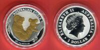 Australien 1 Dollar Silbermünze - 1 oz Silver Coin Koala mit 24 Karat Teilvergoldung -