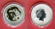 Australien 50 Cents Silbermünze - 1/2 oz silver coin Lunar - Jahr des Drachens - Year of the Dragon - mit Teilvergoldung -