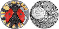 Mongolia 2000 Togrog MECHANICAL LADYBUG Clockwork Evolution 3 Oz Silver Coin 2000 Togrog Mongolia 2021 -