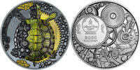 Mongolia 2000 Togrog MECHANICAL TURTLE Clockwork Evolution 3 Oz Silver Coin 2000 Togrog Mongolia 2022 -