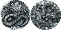 Chad ANCESTRAL DRAGON Antique Finish 5 Oz Silver Coin 18888 Francs Chad 2024 -