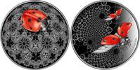 Liberia 25 Dollars LADYBIRD Entoma Coloured 2 Oz Silver Coin 25$ Liberia 2024 -