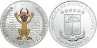 Equatorial Guinea 1000 Francs CODEX GIGAS Devil Bible the Dark Side 1 Oz Silver Coin 1000 Francs Equatorial Guinea 2016 -
