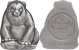 Mongolia 1000 Togrog GULO GULO Wolverine Mongolia Wildlife 2 Oz Silver Coin 1000 Togrog Mongolia 2020 -