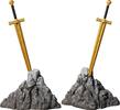 Cameroon 2000 Francs LEGEND OF THE SWORD EXCALIBUR Stone Legendary Weapons Gilded 2 Oz Silver Coin 2000 Francs Cameroon 2025 -