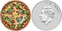 Tuvalu 2 Dollars PIZZA Teenage Mutant Ninja Turtles 2 Oz Silver Coin 2$ Tuvalu 2025 -