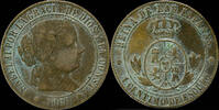 SPANISH MONARCHY  1866, 1 Centimos de Escudo Isabel II, Barcelona Mint (... 334.69 元 含税 ＋  66.94 元 运费