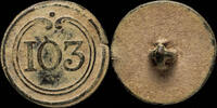 MILITARY BUTTONS Button 103 st line Infantry French army, Napoleonic wars - 25 mm. -