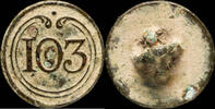 MILITARY BUTTONS Button Military French, Regiment 103, Napoleonic Wars - 15 mm. -