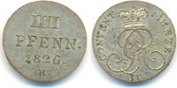 Hannover Königreich: 4 Pfennig Georg IV, 1820-1830: -