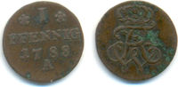 Brandenburg Preussen: 1 Pfennig Berlin Friedrich Wilhelm II, 1786-1797: -