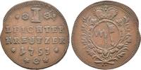 Würzburg Bistum: 1 Leichter Kreuzer Karl Philipp, 1749-1754: -