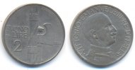 Italien: Vittorio Emanuele III. 1900-1946. 2 Lire -