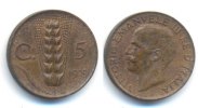 Italien: Viktor Emanuel III., 1900-1946. 5 Centesimi -