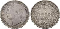 Württemberg: 1/2 Gulden Wilhelm I, 1816-1864: -