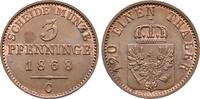 Preussen: 3 Pfennig Wilhelm I, 1861-1888: -