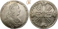 Russland: Rubel Moskau Münzhof Kadashevsky Peter II, 1727-1730: -
