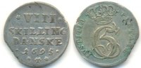 Dänemark 8 Skilling 1695  ss, Sf. am Rand 334.98 元 含税 ＋  41.87 元 运费