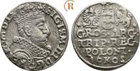 Polen: 3 Gröscher Krakau mit verdrehter Jahreszahl 2 Sigismund III, 1587-1632: -