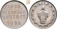 Norwegen: Versilberte Bronzemedaille von Tostrup Haakon VII, 1905-1938: -