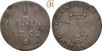 Mecklenburg Schwerin: 3 Pfennig Christian Ludwig II, 1747-1756: -