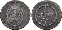 Pfalz-Kurlinie CU-1/4 Kreuzer Karl Theodor 1742-1799. -