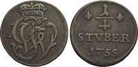 Wied-Runkel CU-1/4 Stüber 1 Johann Ludwig Adolf 1706-1762. -