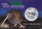New Zealand 1 Dollar Kiwi 2008 1 oz Silver -