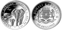 Somalia Republic 100 Shillings Elephant / Elefant -