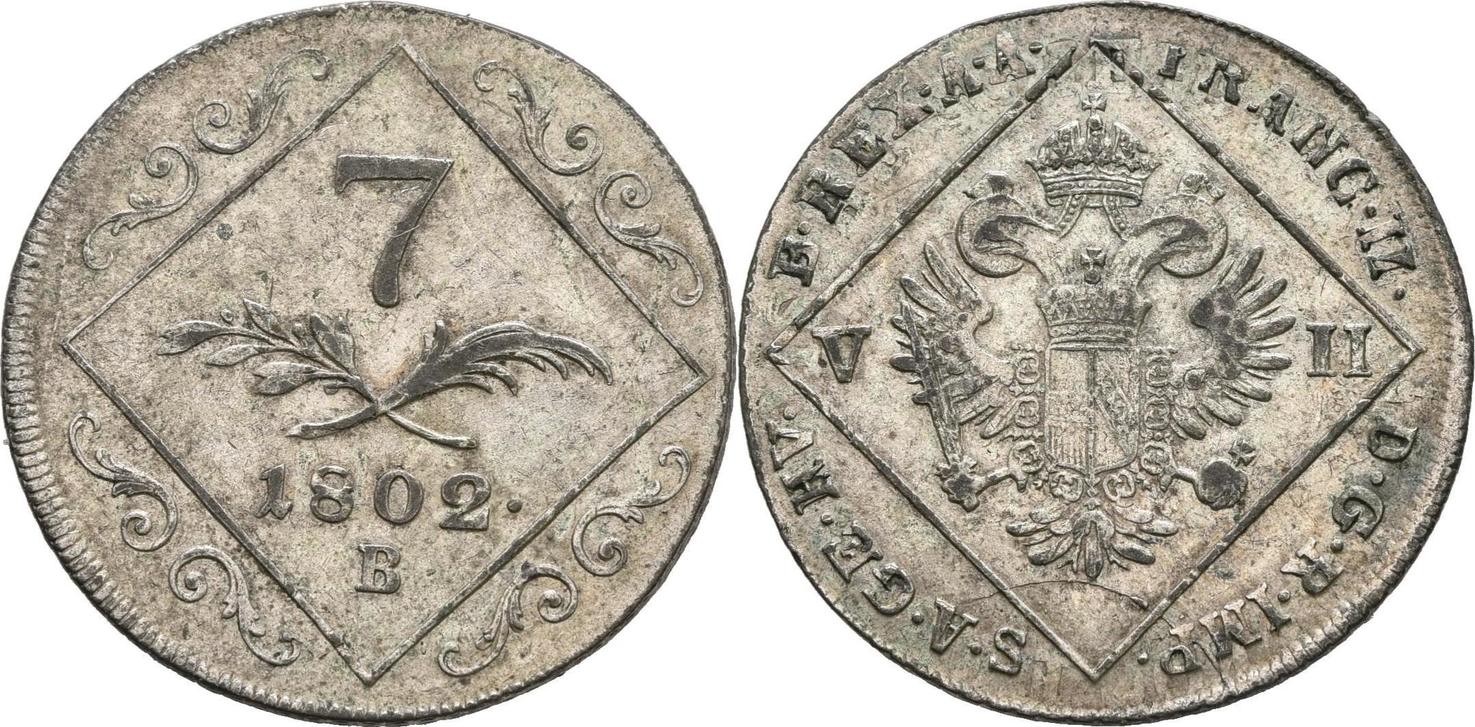 Австрия 10 крейцеров 1792-1797 Franz II. Австрия 10 Kreuzer 1792-1797. Silver+Vienna.