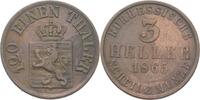 Hessen Kassel 3 Heller Friedrich Wilhelm I., 1847-1867 -