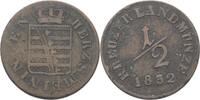 Sachsen Meiningen 1/2 Kreuzer Bernhard II. Erich Freund, 1803-1866 -