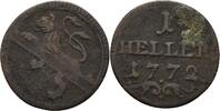 Bamberg Bistum 1 Heller Adam Friedrich von Seinsheim, 1755-1779 -