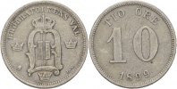 Schweden 10 Öre 1899 EB Oscar II. f.ss 41.84 元 含税 ＋  83.67 元 运费