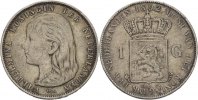 Niederlande 1 Gulden Wilhelmina. -